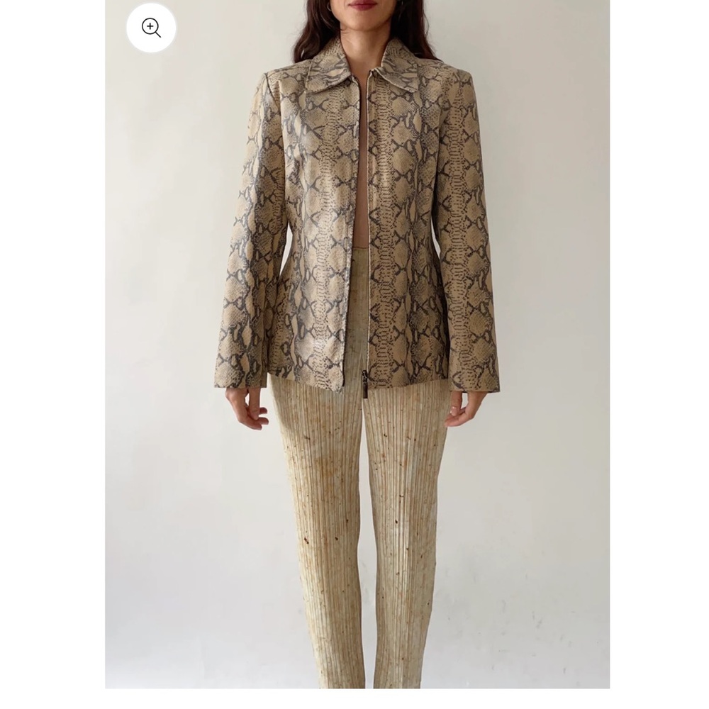90s Snake Print Leather Jacket